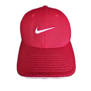 NIKE Hat Cap Adult M/L Red Nike Golf Stretch Fitted Running Golf Jog Sports